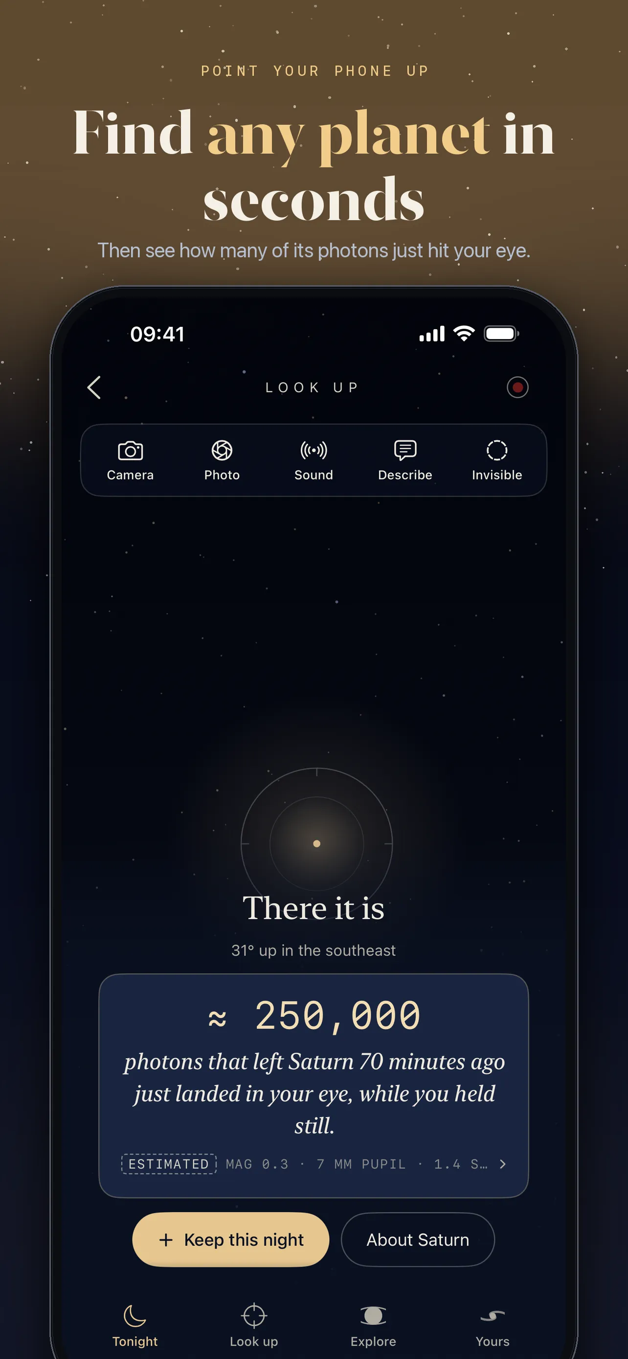 Look Up guiding you to an object