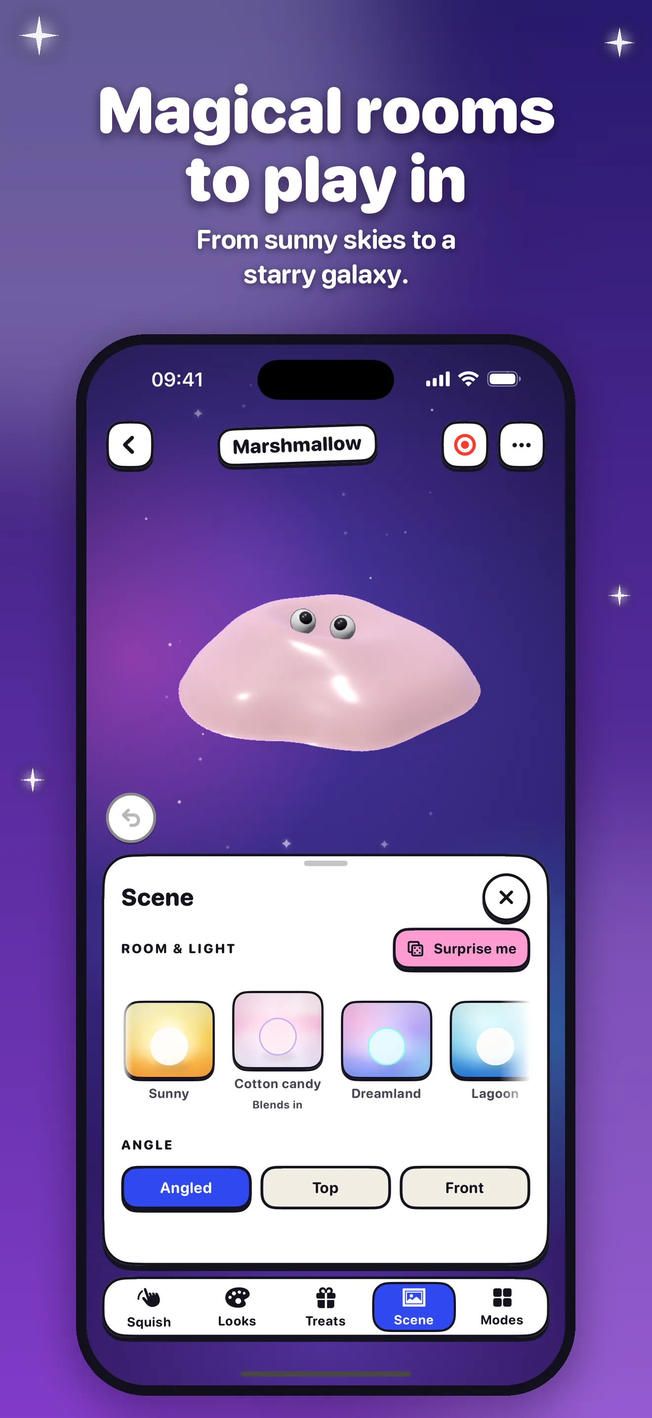 The galaxy room and the scene picker