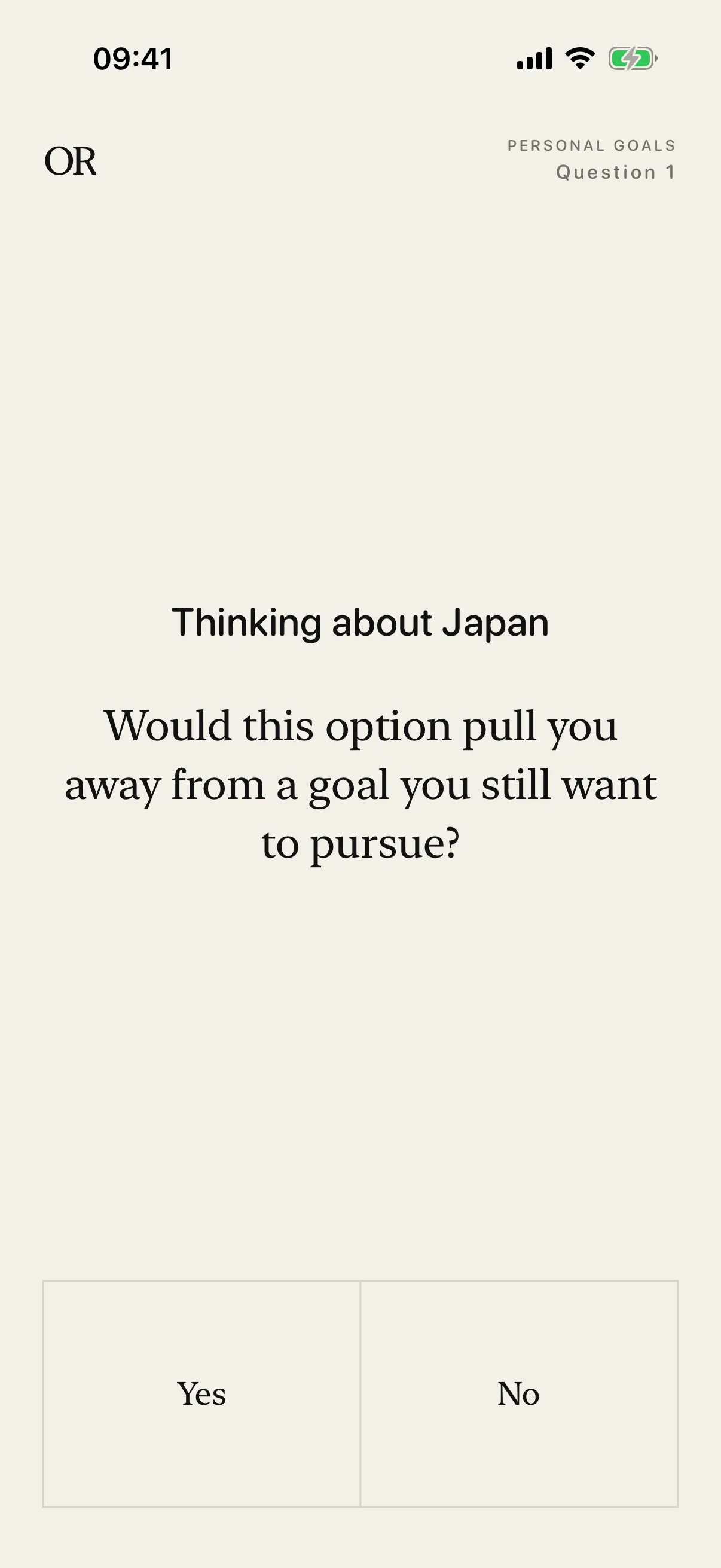 A yes/no question